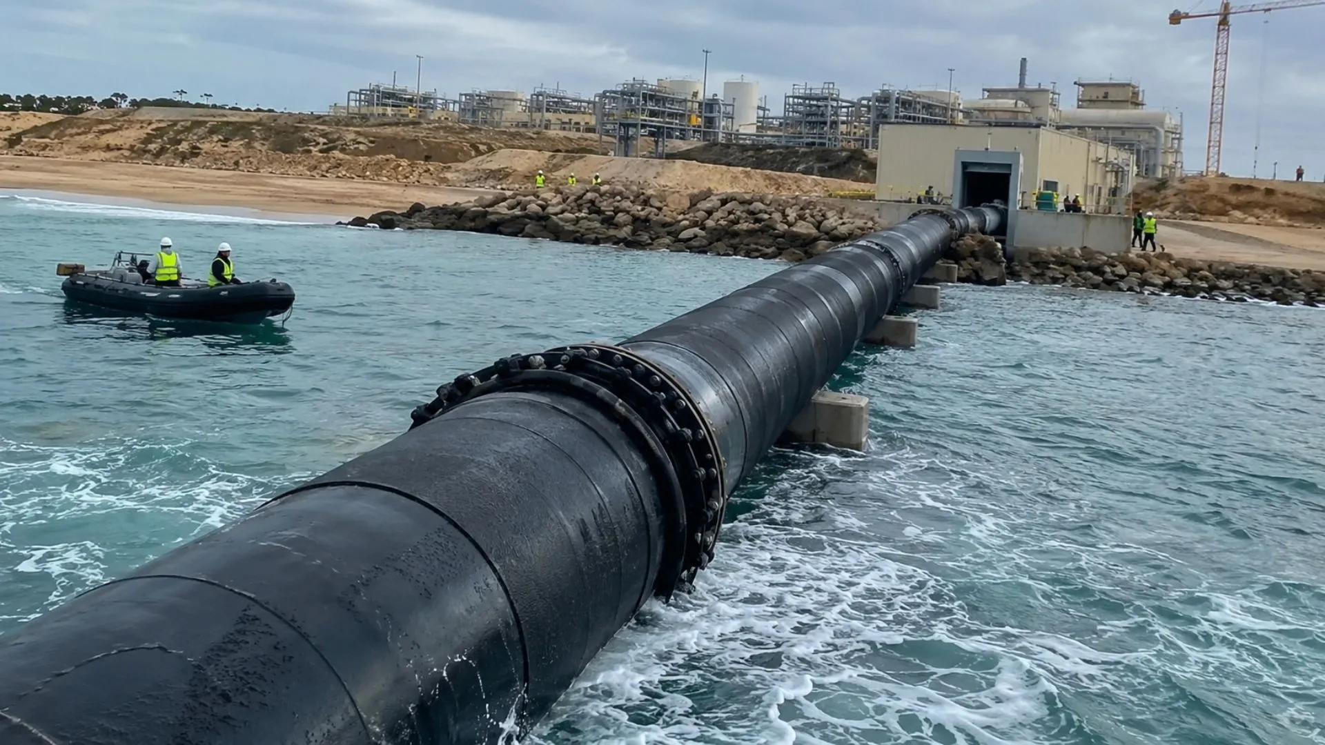 Morocco Constructs Two Massive 1.85 km Underwater Pipelines to Draw Water from the Atlantic for Africa's Largest Desalination Plant