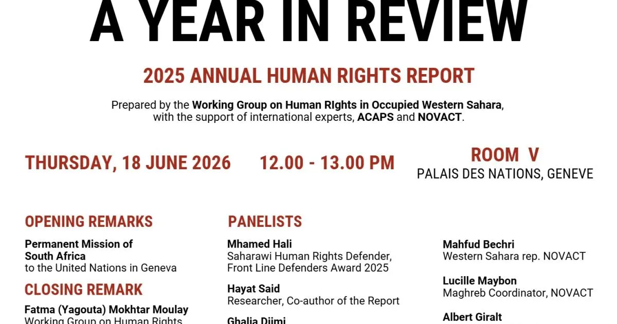 Highlighting Human Rights Violations in Western Sahara: A UN Side Event in Geneva